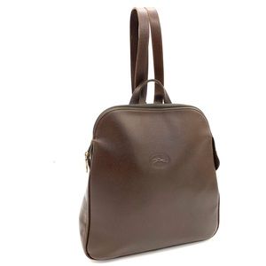 Longchamp Brown Leather Vintage Backpack